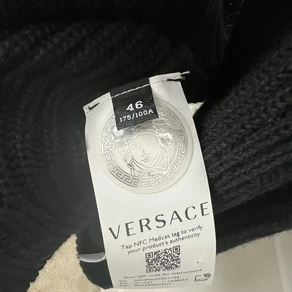 VERSACE New Black Cardigan Sweater - Picture 5 of 9